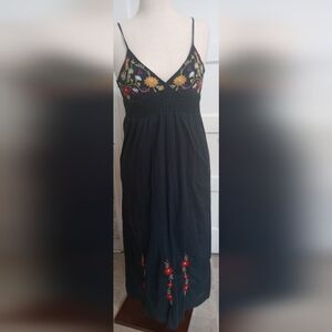 Floral Embroidered Blue  Dress